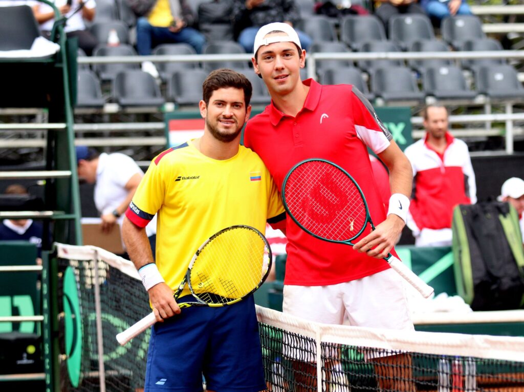 Nicolás Mejía cedió el primer punto contra Chris Rodesch.