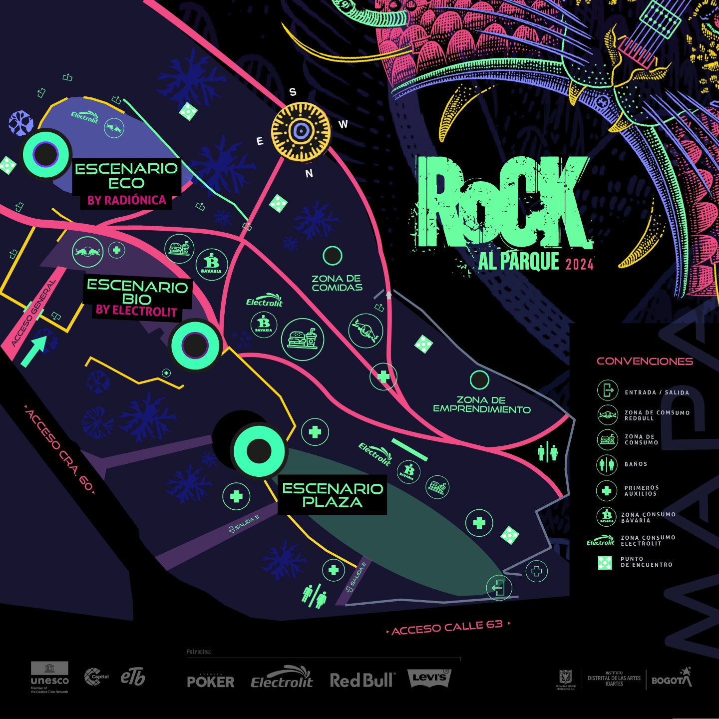 Mapa Rock al Parque 2024